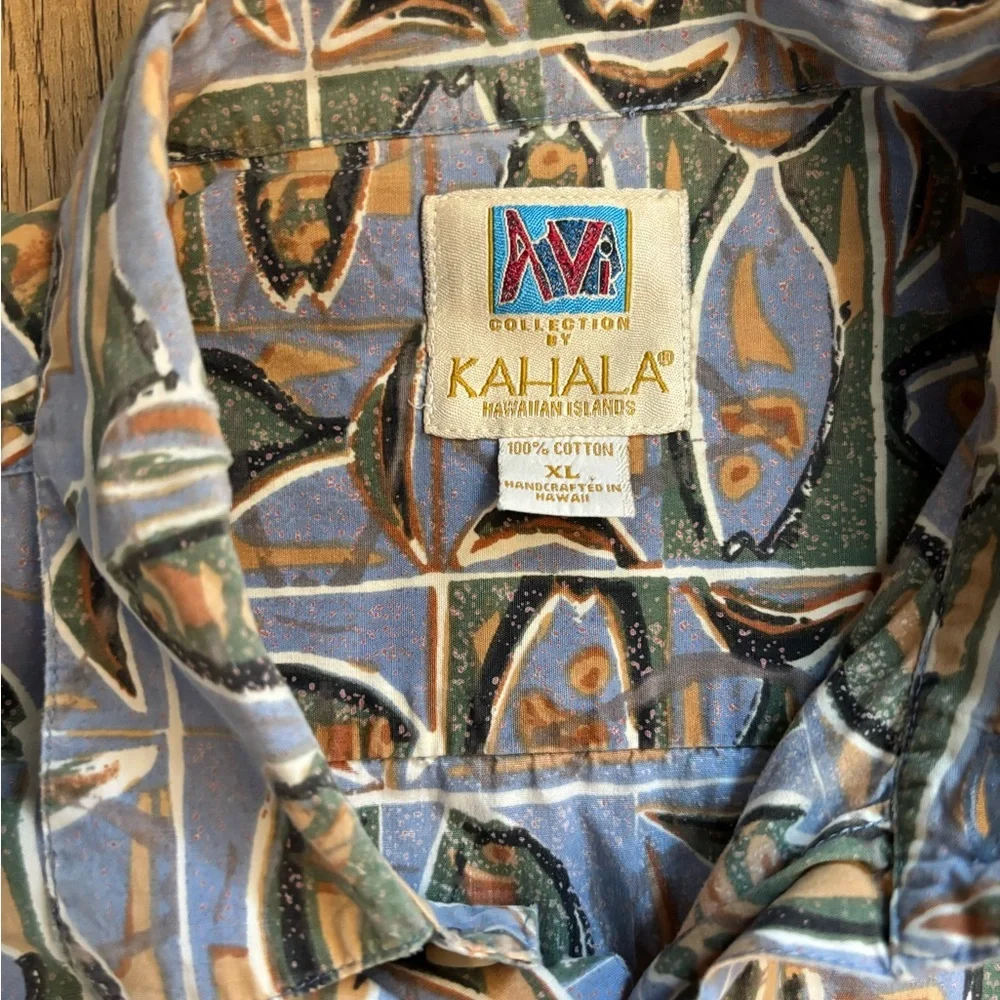 Blue Casual Button Down Shirt with Fishing Pattern - Picture 2 of 2